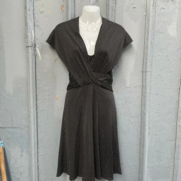 Issa  London Wrap Front Silk Jersey Polka Dot Dress, size 8 - Picture 1 of 15